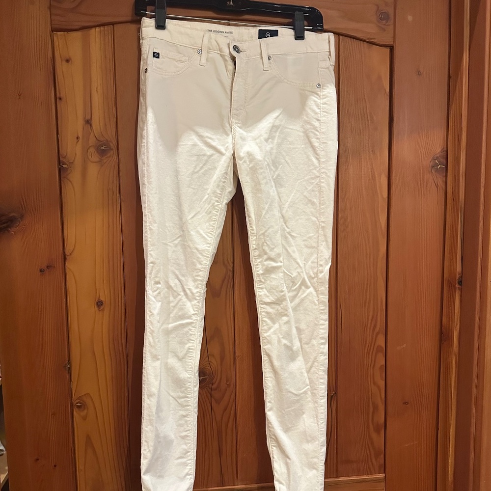 AG White skinny ankle corduroy